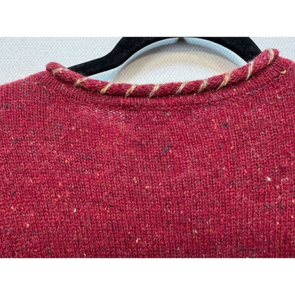 Woolrich Womens Wool Sweater L Ruby 100% Wool Long Sleeve Two Front Pockets - Picture 11 of 12